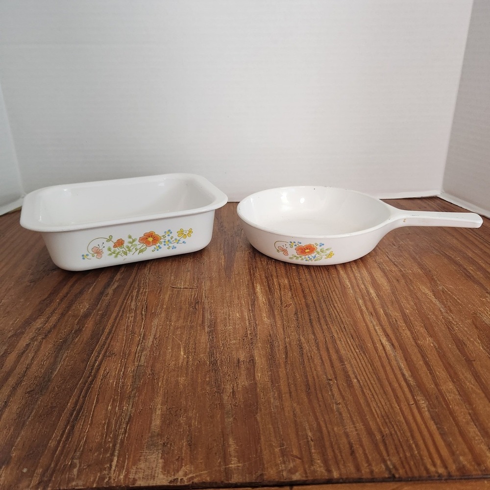 Corning Ware Vintage Wildflower Casserole Dish and‎ Handled Sish (No Lids)